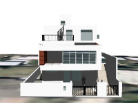 Model sketchup biệt thự 3 tầng hiện đại đẹp