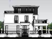 Model sketchup biệt thự 3 tầng miễn phí