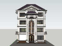 biệt thự sketchup,sketchup biệt thự,Model sketchup biệt thự,biệt thự 4 tầng