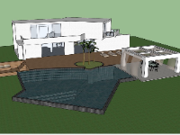 Model sketchup biệt thự nghỉ dưỡng 2 tầng file 3d