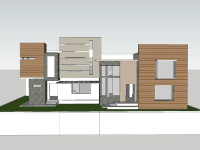 Model sketchup biệt thự nhà phố hiện đại 25.7x17.2m