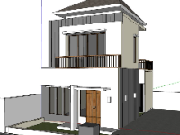 biệt thự phố 2 tầng,biệt thự sketchup,biệt thự phố,phối cảnh biệt thự phố