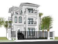 sketchup biệt thự,biệt thự sketchup,Model sketchup biệt thự