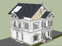 Model sketchup biệt thự tân cổ điển