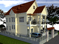 Model Sketchup Biệt thự villa 2 tầng