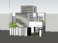 Model Sketchup Biệt thự villa 3 tầng 11.6x11.8m