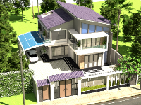 Model sketchup Biệt thự vườn 3 tầng 10x13m