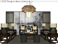 Model Sketchup bộ bàn ghế