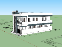 Model sketchup căn hộ cho thuê 2 tầng khép kín tổng kích thước 6.8x15.5m