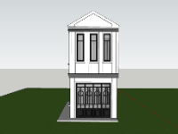 Model sketchup chi tiết nhà phố 2 tầng 4x14m