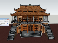 sketchup chùa,file sketchup chùa,sketchup chùa tháp