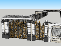 cổng tường,cổng rào,cổng tường rào,cổng sketchup,tường rào