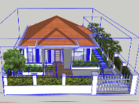 model su biệt thự 1 tầng,file su biệt thự 1 tầng,file sketchup biệt thự 1 tầng,sketchup biệt thự 1 tầng