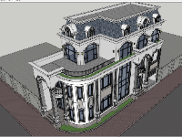 Model sketchup dựng 3D nhà phố 3 tầng 7.5x20m