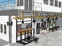 Model sketchup dựng 3d quán coffee 2 tầng 5.3x12.3m