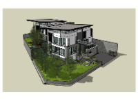 Model sketchup dựng nhà biệt thự 3 tầng