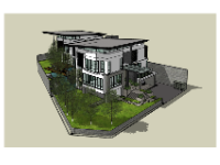 dựng sketchup nhà biệt thự 3 tầng,biệt thự 3 tầng file 3d su,model sketchup nhà biệt thự hiện đại