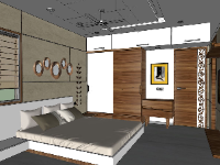 Model sketchup dựng nội thất phòng ngủ
