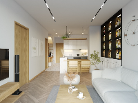 Model Sketchup File nội thất chung cư phòng khách + bếp + bàn ăn