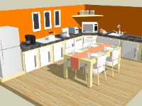 Model sketchup free mẫu nội thất phòng bếp