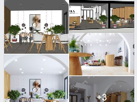 Model Sketchup Homstay coffee tầng 1