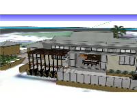 Model sketchup mẫu biệt thự 1 tầng hiện đại