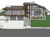 Model sketchup mẫu biệt thự 2 tầng  mới lạ