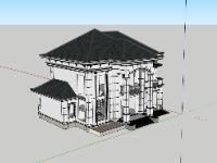 biệt thự 2 tầng,biệt thự sketchup,mẫu biệt thự 2 tầng