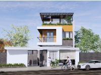 Model sketchup mẫu biệt thự 3 tầng kích thước 7.5x14.5m