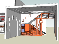 Model sketchup mẫu cầu thang thiết kế 3d