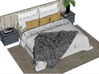Model sketchup mẫu giường ngủ file 3d
