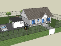 Model sketchup mẫu nhà cấp 4 đẹp