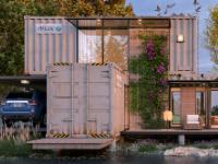 Model sketchup Mẫu nhà container đẹp