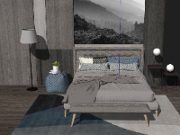 Model sketchup mẫu phòng ngủ đẹp 3d