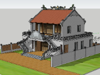 Model sketchup mẫu thiết kế chùa đẹp nhất