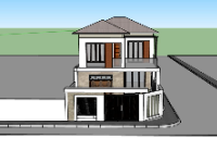 nhà phố 2 tầng,sketchup nhà phố 2 tầng,model su nhà phố 2 tầng