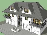 Model sketchup miễn phí mẫu biệt thự 3 tầng