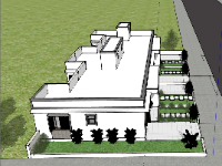 Model sketchup nhà 1 tầng kích thước 23x9.3m