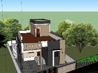 Model sketchup nhà 1 tầng miễn phí