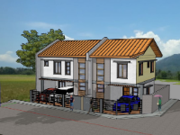 Model sketchup nhà 2 tầng liền kề 8.8x13.8m