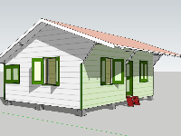 Model sketchup nhà cấp 4 đơn giản