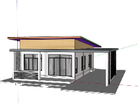 Model sketchup nhà cấp 4 kích thước 7.2x11.2m