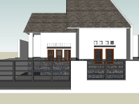 Model sketchup nhà cấp 4 kt 8x14m