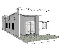 nhà cấp 4 mái bằng,file sketchup nhà cấp 4,phối cảnh nhà cấp 4,bản vẽ nhà cấp 4,model su nhà cấp 4 đẹp