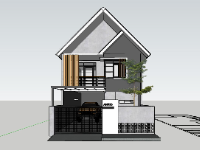 nhà cấp 4,model su nhà cấp 4,nhà cấp 4 sketchup,nhà cấp 4 đẹp