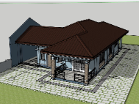 nhà cấp 4 sketchup,sketchup nhà cấp 4,nhà cấp 4,Model sketchup nhà cấp 4