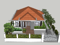 Model sketchup nhà cấp 4 rất đẹp