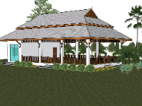 Model sketchup nhà đa năng 8.2x15.2m