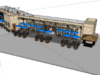 Model sketchup nhà hàng bãi biển mới nhất