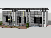 Model sketchup nhà làm việc